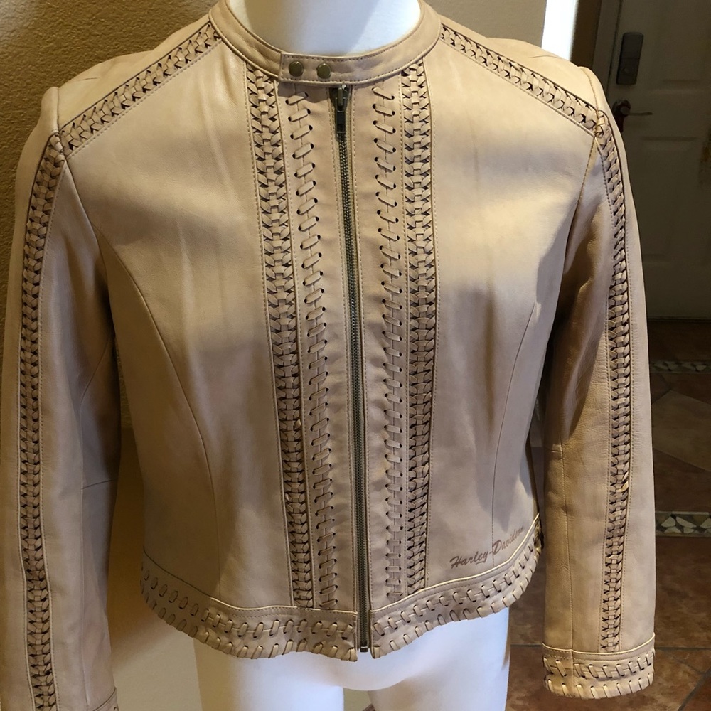 Harley Davidson jacket & pants combo tan leather